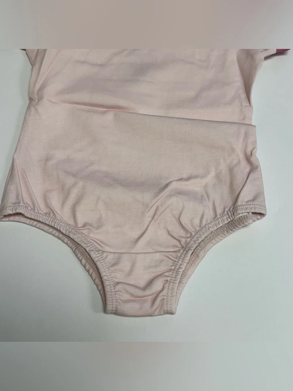 Omi Jo Mauve Morn Leotard Light Pink Dark Trim Cap Short Sleeve Girls 3T WDW NWT